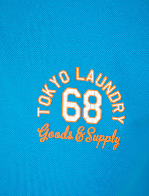 Sporty Cotton Pique Polo Shirt in Blithe Blue - Tokyo Laundry