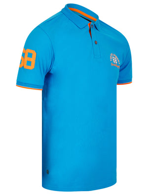 Sporty Cotton Pique Polo Shirt in Blithe Blue - Tokyo Laundry