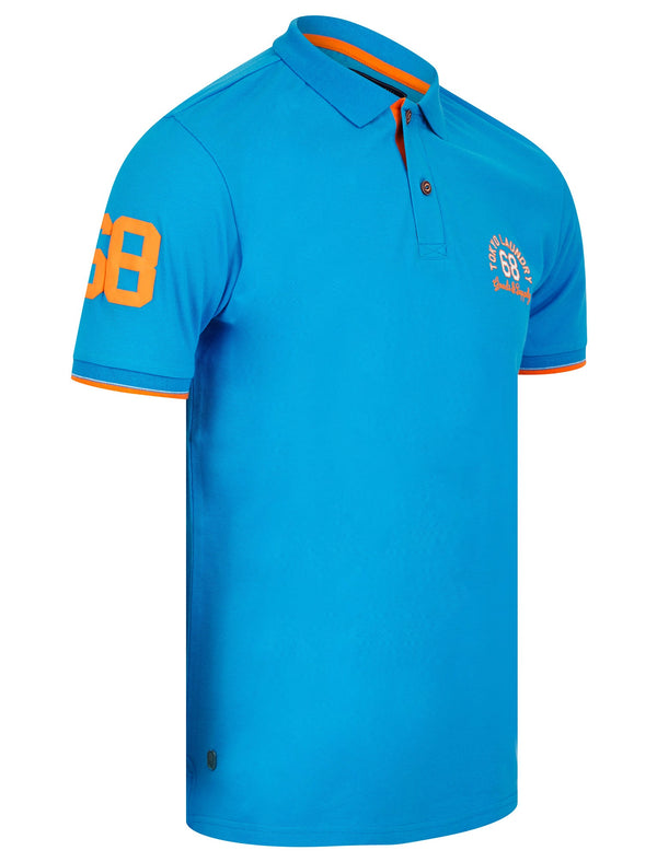 Octave Cotton Pique Polo Shirt in Blithe Blue - Tokyo Laundry