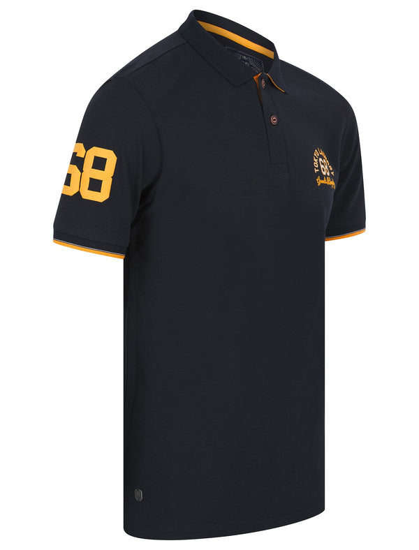 Octave Cotton Pique Polo Shirt in Sky Captain Navy - Tokyo Laundry