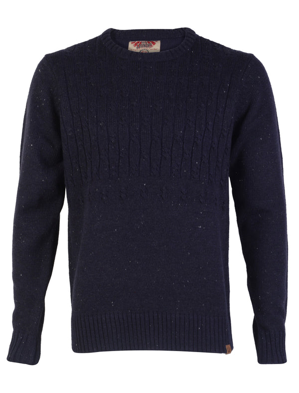 Joshua Cable Knit Navy Jumper - Tokyo Laundry
