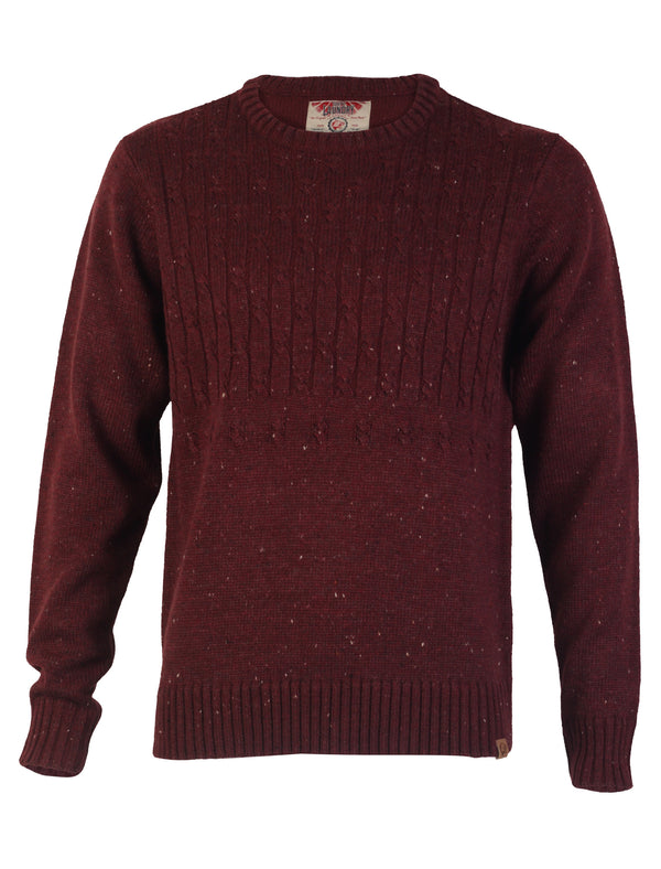 Joshua Cable Knit Oxblood Jumper - Tokyo Laundry