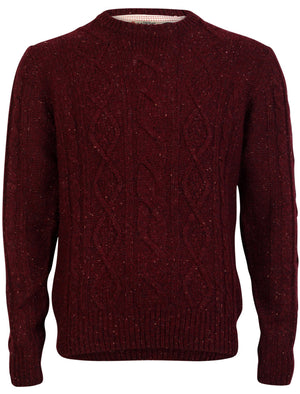 Tokyo Laundry Stockport Cable Knit Sweater in Red