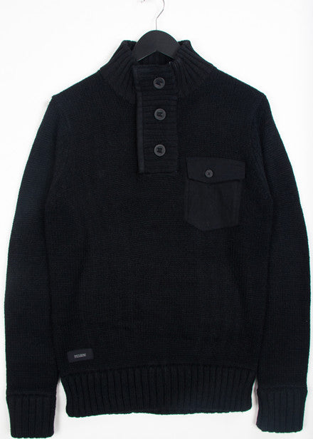 Dissident Mortlock Chunky Knit Jumper in Black