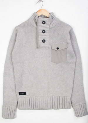 Dissident Mortlock Chunky Knit Jumper in Grey