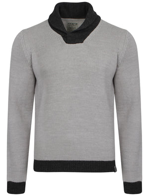 Kensington Eastside Terry Shawl collar jumper in grey