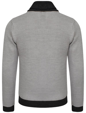 Kensington Eastside Terry Shawl collar jumper in grey