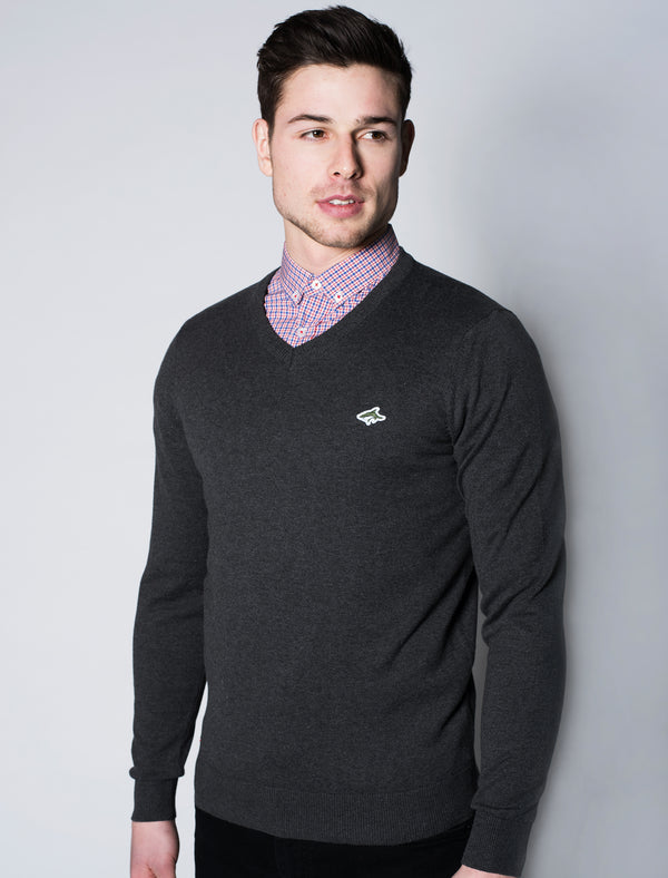Jumper in Charcoal Marl - Le Shark