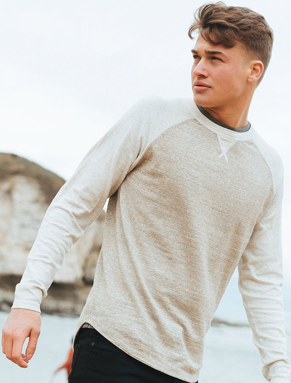 Synopsis Raglan Sleeve Cotton Slub Jumper in Oatmeal - Tokyo Laundry