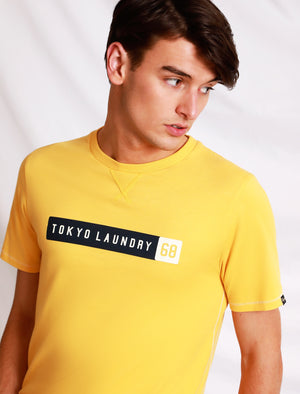 Timaru Cotton Jersey Crew Neck T-Shirt In Yolk Yellow - Tokyo Laundry
