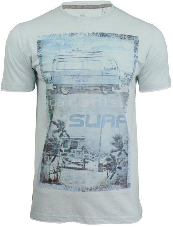 Noah Surf Paradise Motif T-Shirt in Illusion Blue - South Shore
