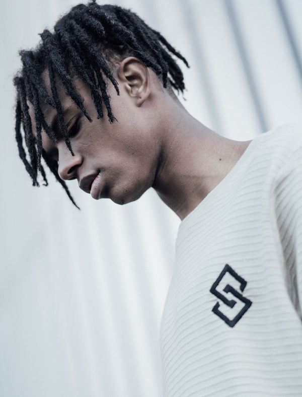 St Vega Ribbed Jersey Longline T-Shirt in Optic White - Saint & Sinner