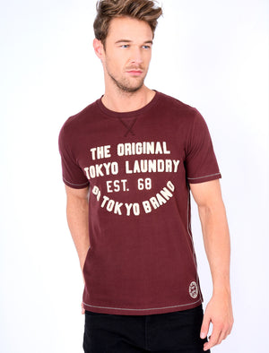 Alabama Cove Motif T-Shirt with Crew Neckline in Wine Tasting - Tokyo Laundry