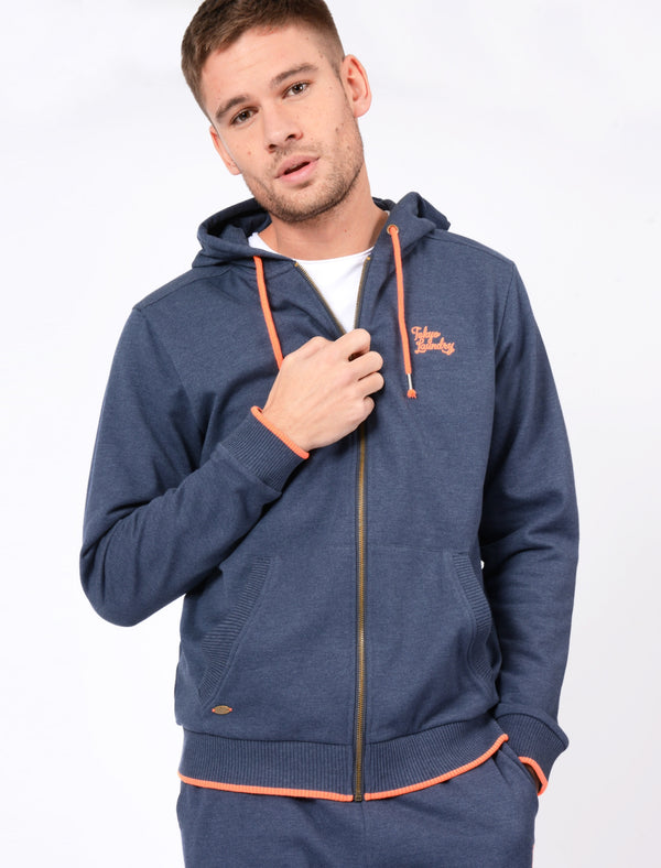 Hanover Zip Through Hoodie In Mood Indigo Marl - Tokyo Laundry