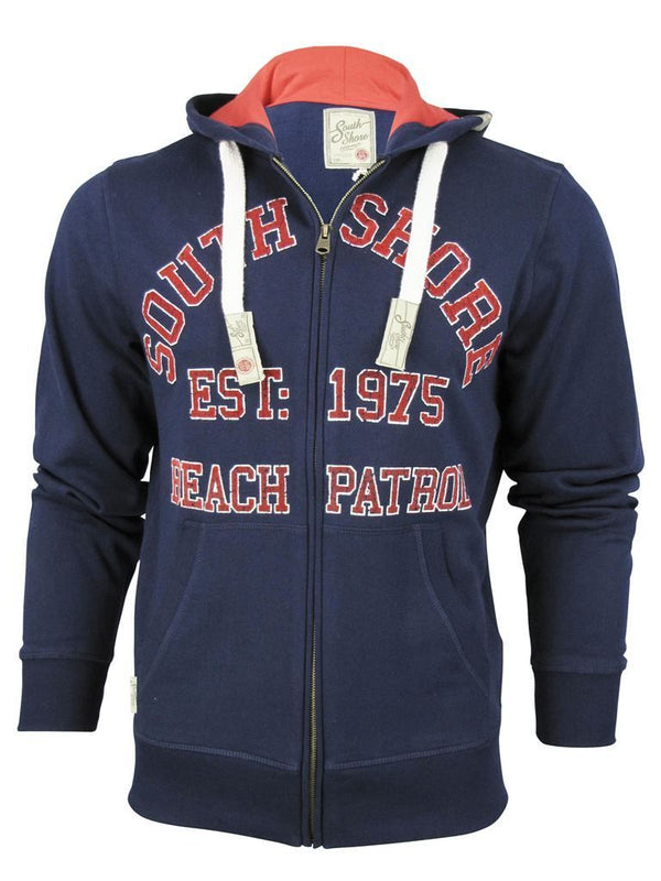 South Shore Cotton zip up hoodie in blue