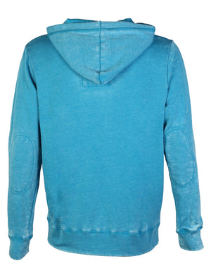 Tokyo Laundry George blue burn out zip up hoodie