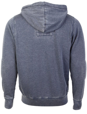 Tokyo Laundry George navy burn out zip up hoodie