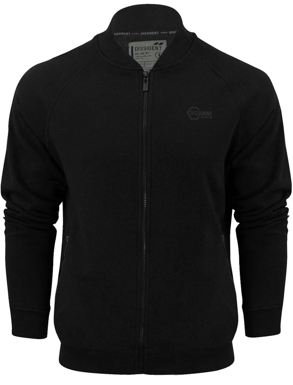 Morgan Ribbed Collar Cotton Bomber Jacket in Black - Dissident