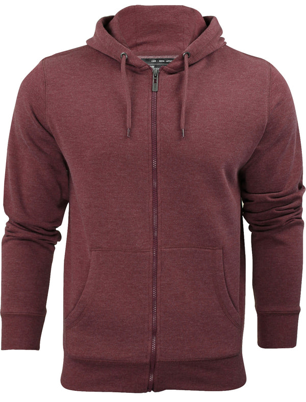 Batrig Zip Up Hoodie in Bordeaux Marl - Dissident