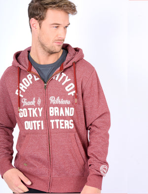 Snohaus Zip Through Hoodie in Oxblood / Eggshell - Tokyo Laundry
