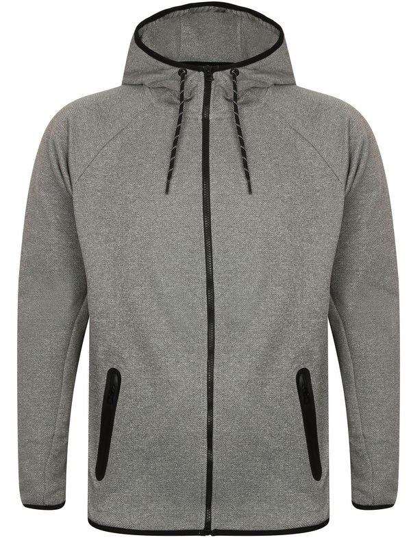Southwick Zip Through Hoodie in Dark Grey Marl / White Spot - Dissident