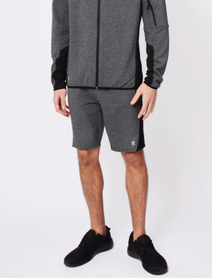 Lewis Mesh Panel Jogger Shorts In Black / White Grindle - Tokyo Laundry Active