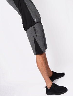 Lewis Mesh Panel Jogger Shorts In Black / White Grindle - Tokyo Laundry Active