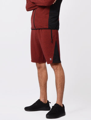 Lewis Mesh Panel Jogger Shorts In Red / Black Grindle - Tokyo Laundry Active