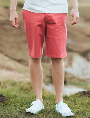 Citrine Cotton Chino Shorts in Mid Pink - Tokyo Laundry