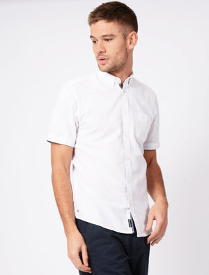 Grosvenor Short Sleeve Cotton Shirt in Optic White - Tokyo Laundry