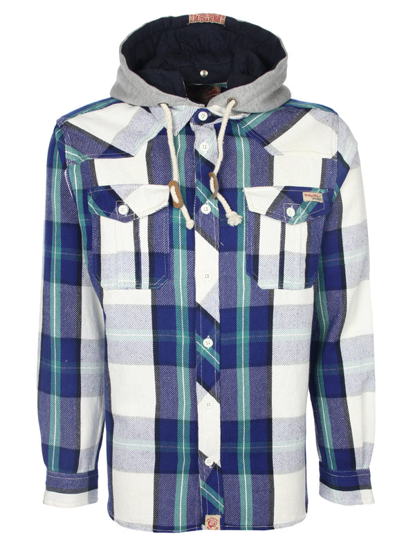 Redfield checked hooded shirt in blue - Tokyo Laundry