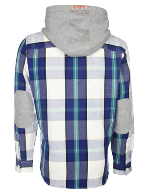 Redfield checked hooded shirt in blue - Tokyo Laundry