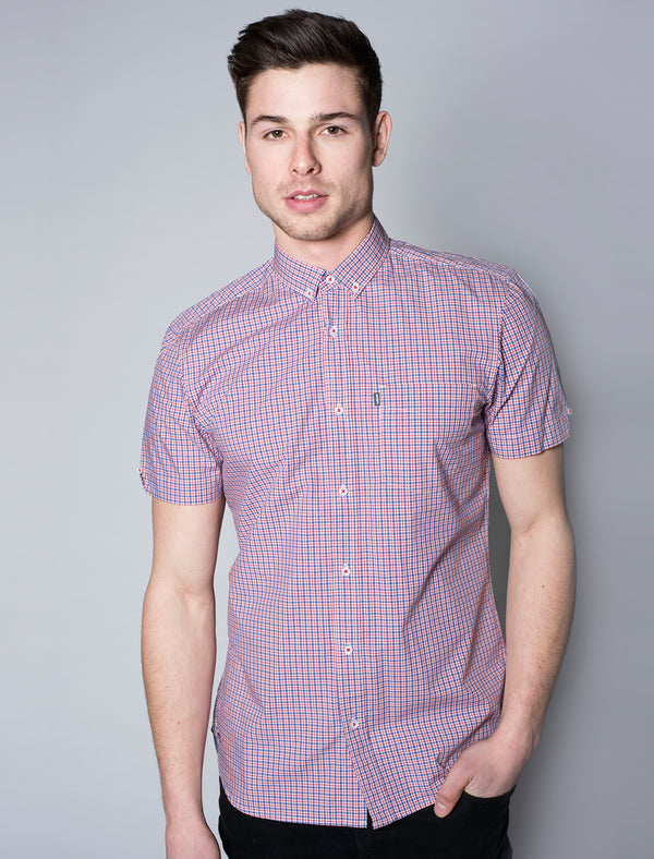 Cicero Gingham Shirt in Tokyo Red - Le Shark