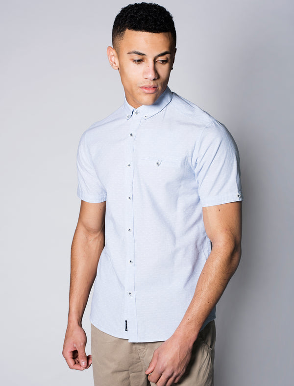 Scorza Dobby Shirt in Blue Dobby - Tokyo Laundry