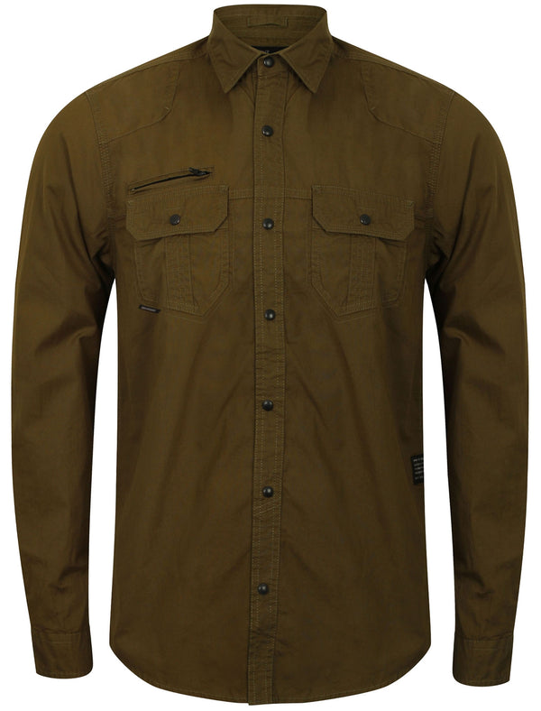 Bismarck Long Sleeve Shirt in Olive Night - Dissident