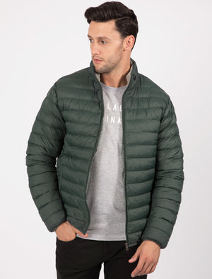 Bakman Funnel Neck Quilted Puffer Jacket in Deep Forest - Tokyo Laundry