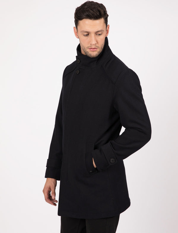 Gandy Wool Rich Coat in Navy Melton - Tokyo Laundry