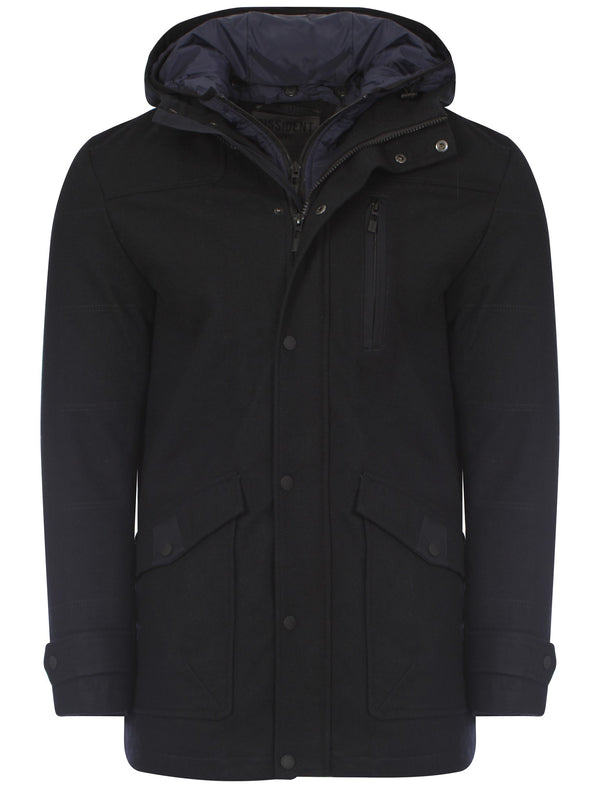 Dissident Gorleston navy double zip wool jacket