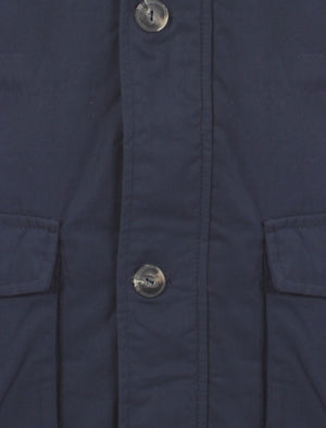 Dierk 2 Borg Lined Parka Jacket in Midnight Blue - Tokyo Laundry