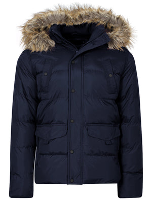 Padded detachable hooded coat in navy - Dissident