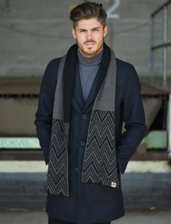 Bezout Button Up Wool Blend Overcoat in Navy - Tokyo Laundry