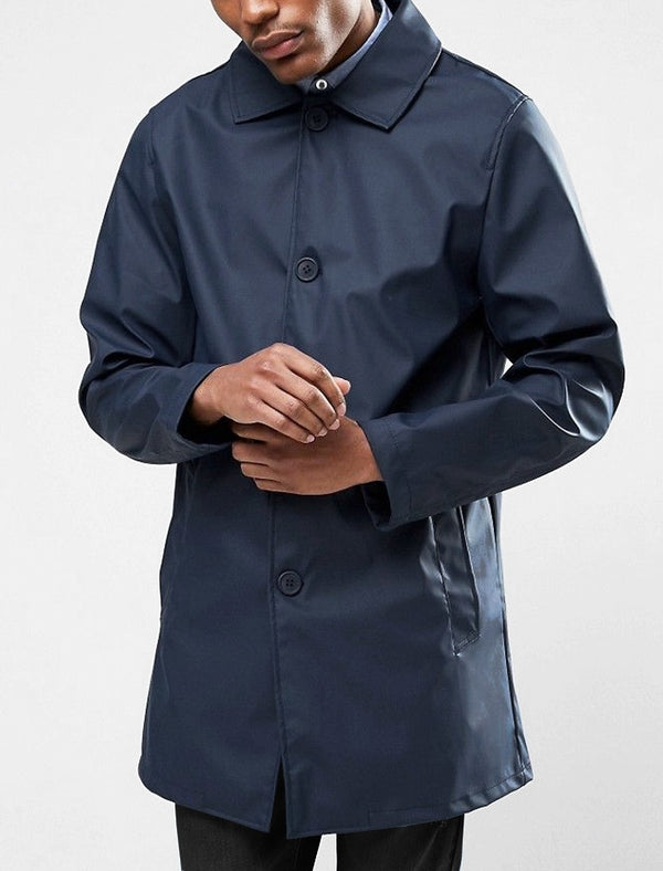 Scourfield Shower Resistant Trench Coat In True Navy - Tokyo Laundry