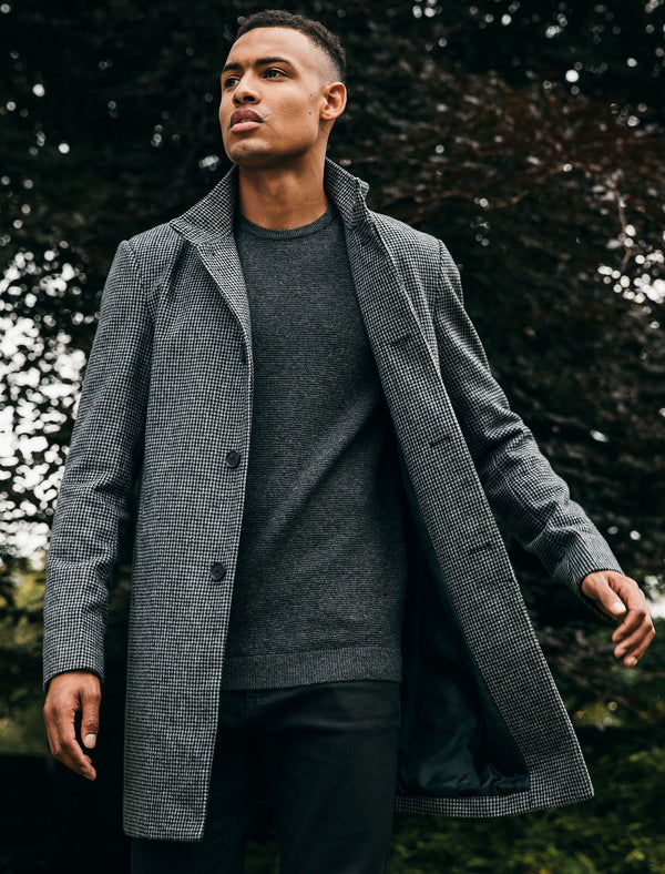 Libertas Wool Blend Coat in Dogtooth - Tokyo Laundry