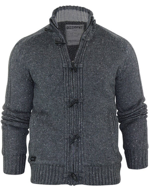 Broadley Neppy Sherpa Lined Knitted Jacket In Charcoal - Dissident