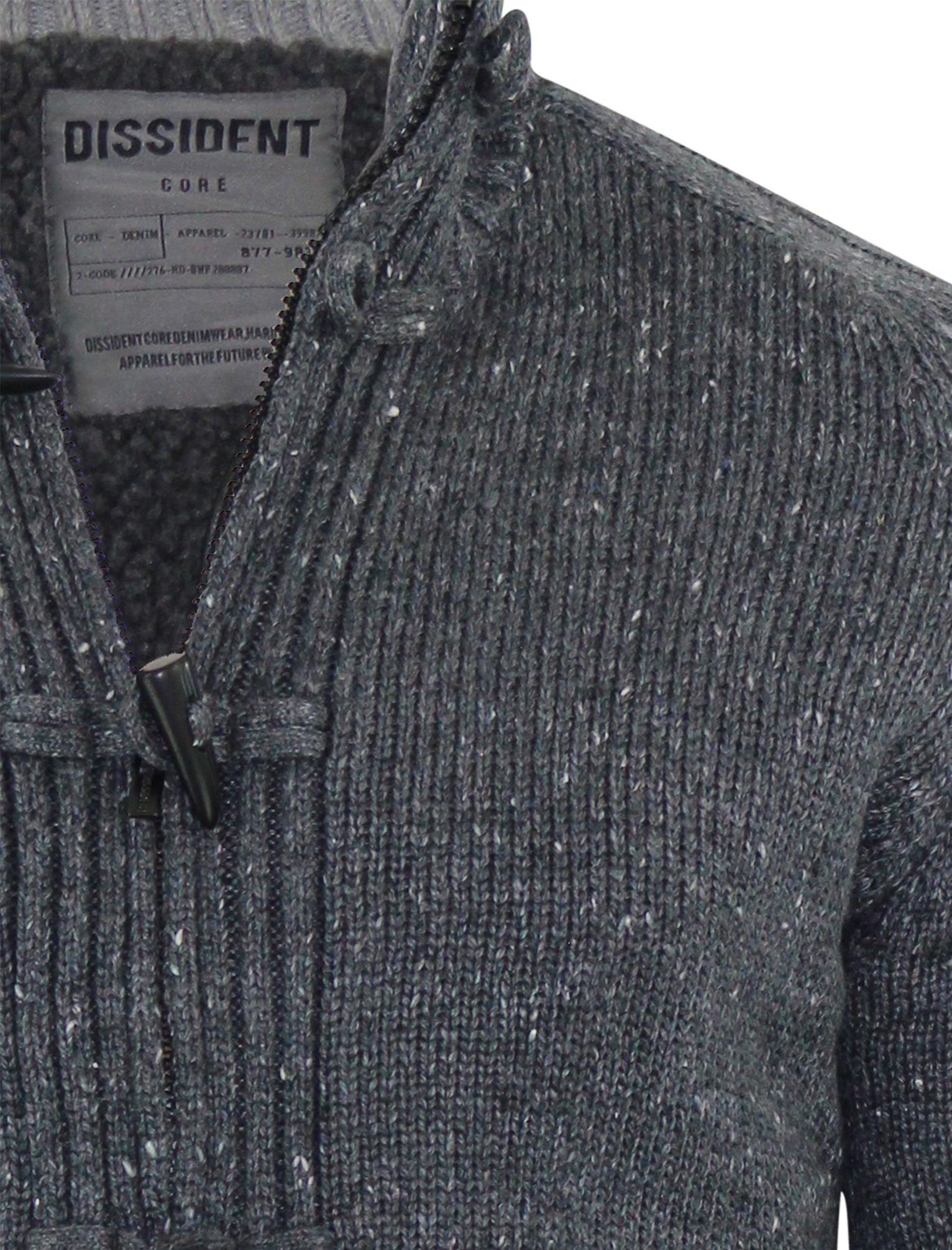 Broadley Neppy Sherpa Lined Knitted Jacket In Charcoal Dissident