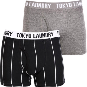 Tokyo Laundry Wainui Bay (2 Pack)  boxer shorts Black & Mid Grey Marl