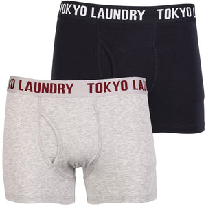 Tokyo Laundry Mount Choovio ( 2 Pack) boxer shorts Light Grey Marl & Dark Navy