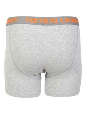 Kennedy (2 Pack) Boxer Shorts Set in Oxblood / Light Grey Marl - Tokyo Laundry