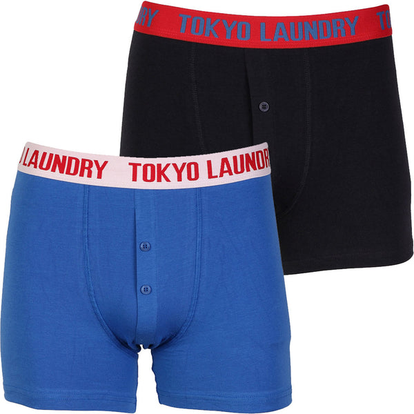 Bond ( 2 Pack) Boxer Shorts Set in Navy / Ocean - Tokyo Laundry