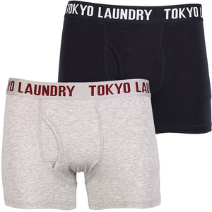 Tokyo Laundry Greenberg grey & navy boxers ( 2 Pack)